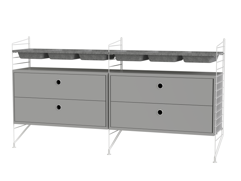 Ensemble de Chambre G - String Furniture-Blanc - Gris-The Woods Gallery