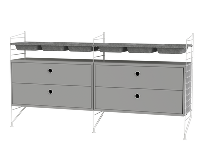 Ensemble de Chambre G - String Furniture-Blanc - Gris-The Woods Gallery