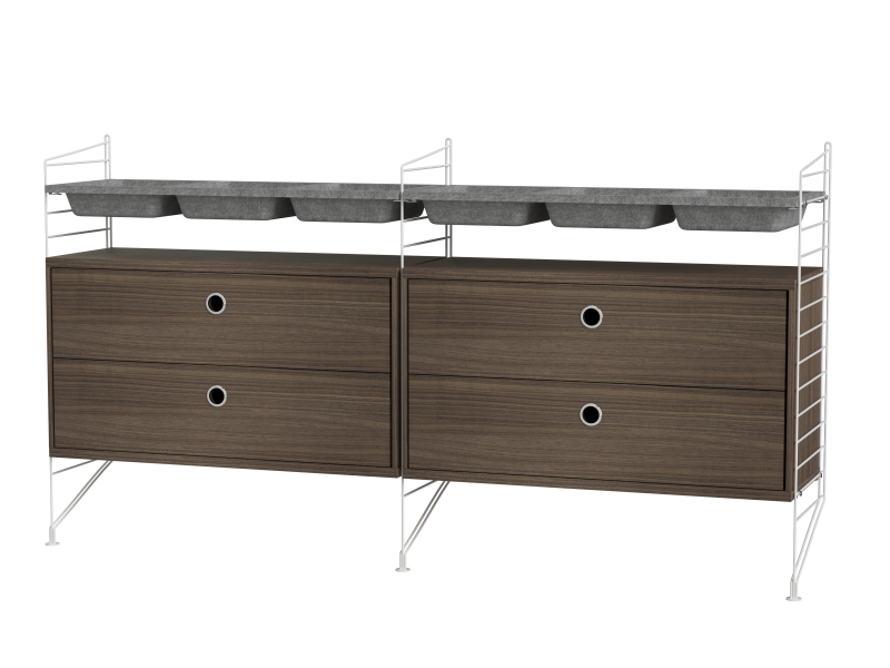 Ensemble de Chambre G - String Furniture-Blanc - Noyer-The Woods Gallery