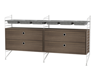 Ensemble de Chambre G - String Furniture-Gris - Noyer-The Woods Gallery