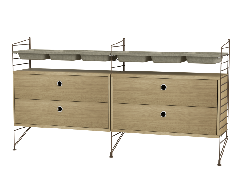 Ensemble de Chambre G - String Furniture-Marron - Chêne-The Woods Gallery