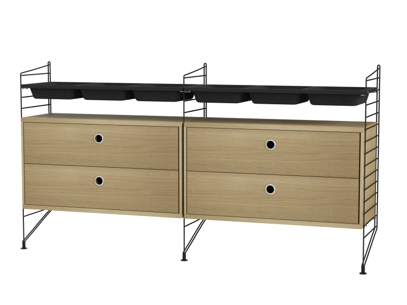Ensemble de Chambre G - String Furniture-Noir - Chêne-The Woods Gallery