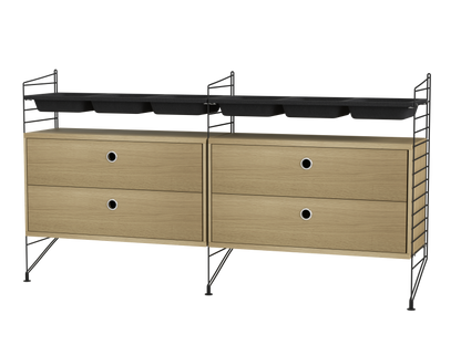 Ensemble de Chambre G - String Furniture-Noir - Chêne-The Woods Gallery