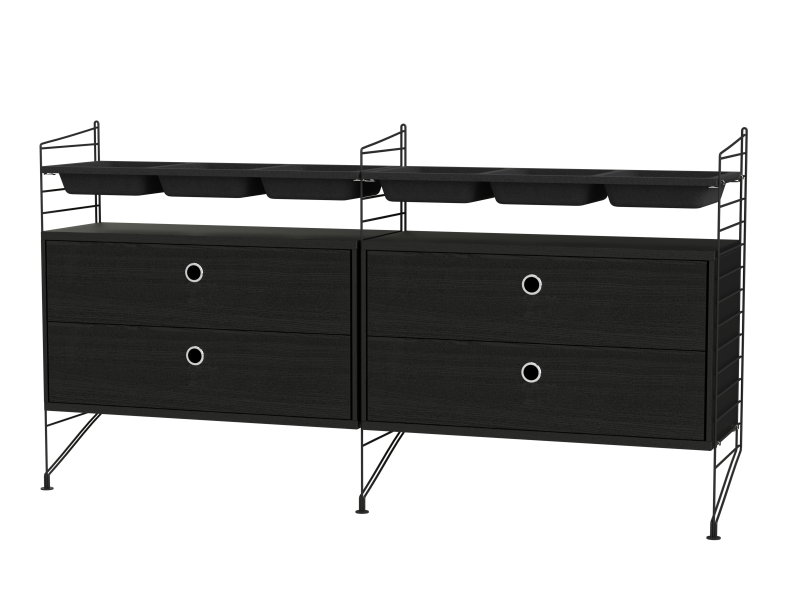 Ensemble de Chambre G - String Furniture-Noir - Frêne teinté Noir-The Woods Gallery