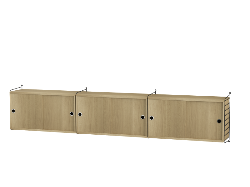 Ensemble de salon D - String Furniture-Noir - Chêne-The Woods Gallery