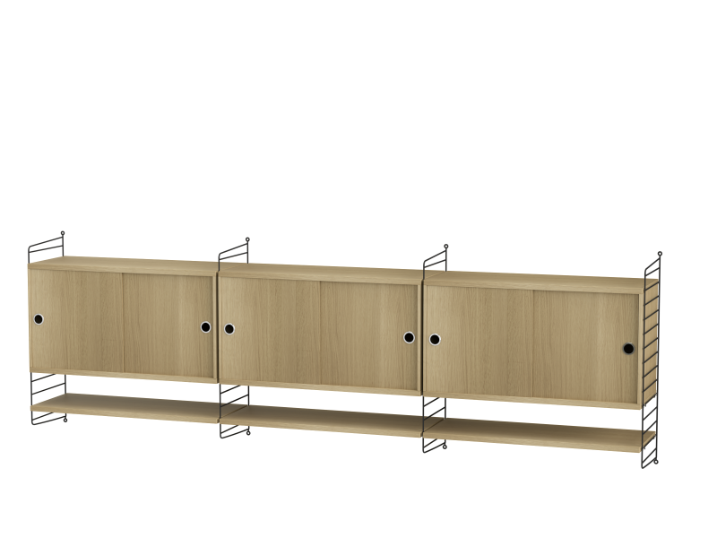 Ensemble de salon E - String Furniture-Noir - Chêne-The Woods Gallery