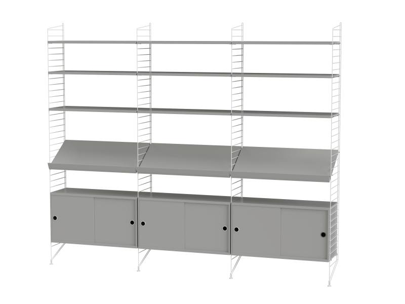 Ensemble de salon G - String Furniture-Blanc - Gris-The Woods Gallery