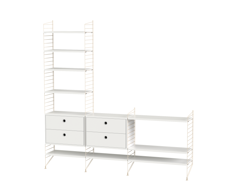 Ensemble de salon J - String Furniture-Blanc - Beige-The Woods Gallery
