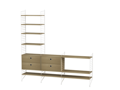 Ensemble de salon J - String Furniture-Blanc - Chêne-The Woods Gallery
