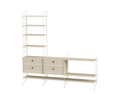 Ensemble de salon J - String Furniture-Blanc - Frêne-The Woods Gallery