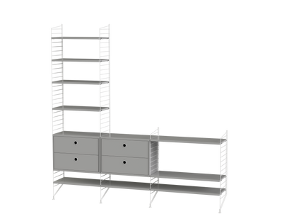 Ensemble de salon J - String Furniture-Blanc - Gris-The Woods Gallery