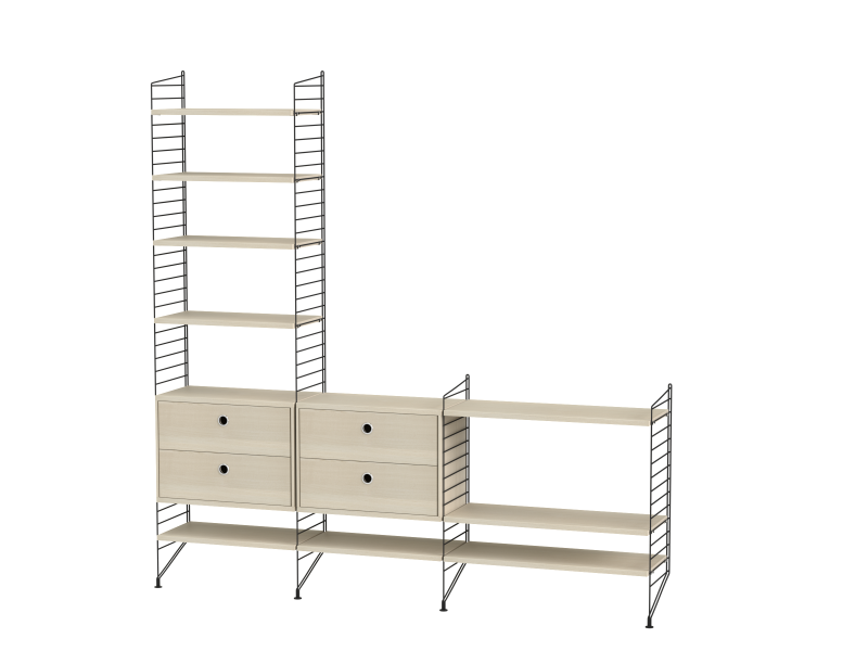Ensemble de salon J - String Furniture-Noir - Frêne-The Woods Gallery