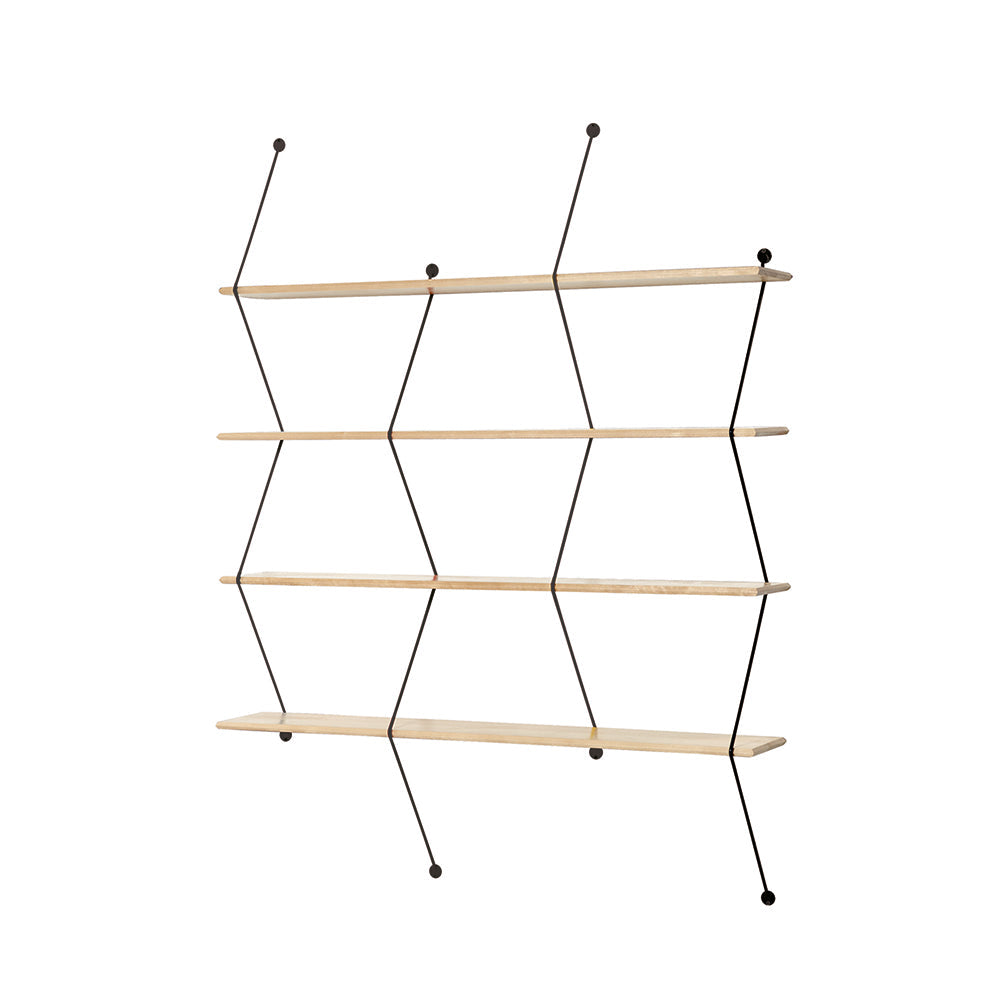 Etagère "Climb" de Bashko Trybek - La Chance-Climb Classic-Noyer Naturel-Fils Noirs-The Woods Gallery