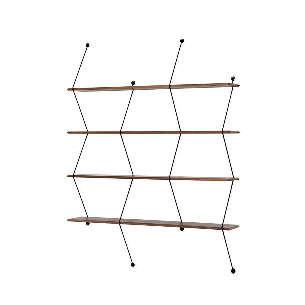 Etagère "Climb" de Bashko Trybek - La Chance-Climb Classic-Noyer Naturel-Fils Noirs-The Woods Gallery