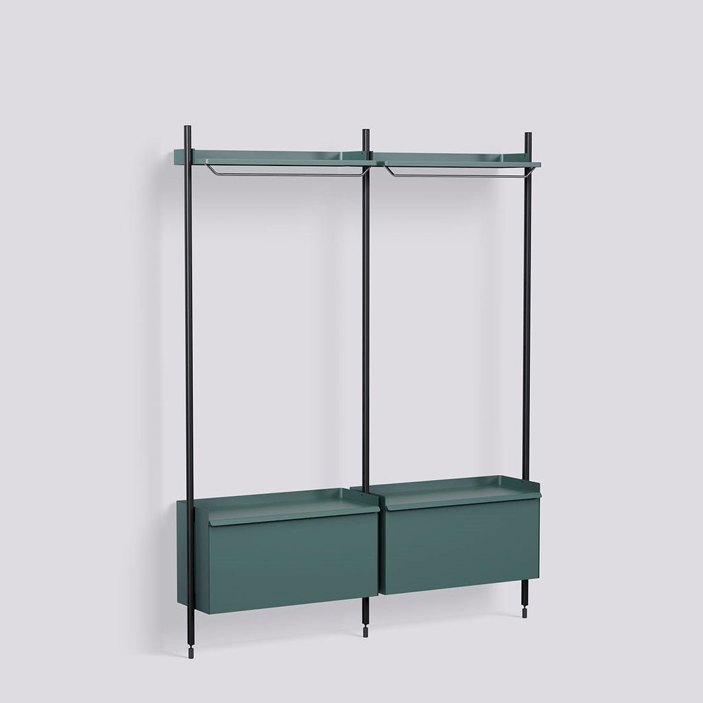 Étagère Modulable Pier System 1002 - 2 colonnes - Hay-Noir-The Woods Gallery