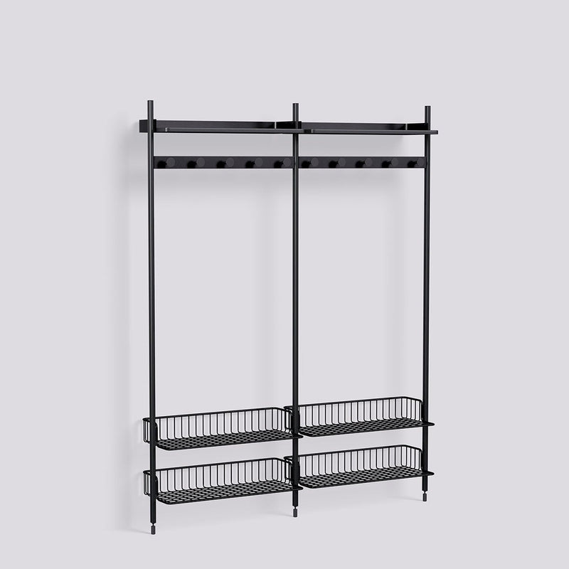 Étagère Modulable Pier System 1052 - 2 colonnes - Hay-Noir-The Woods Gallery