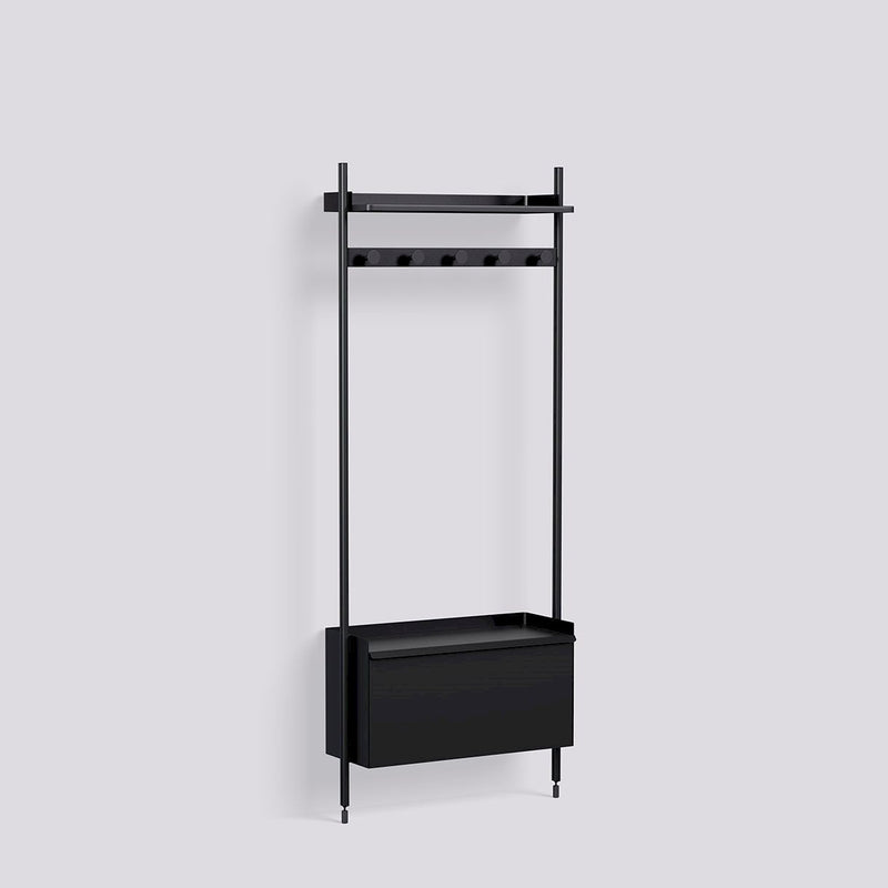 Étagère Modulable Pier System 1061 - 1 colonne - Hay-Noir-The Woods Gallery