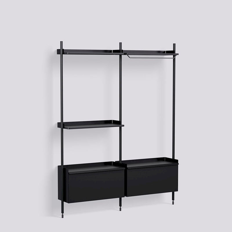 Étagère Modulable Pier System 1072 - 2 colonnes - Hay-Noir-The Woods Gallery