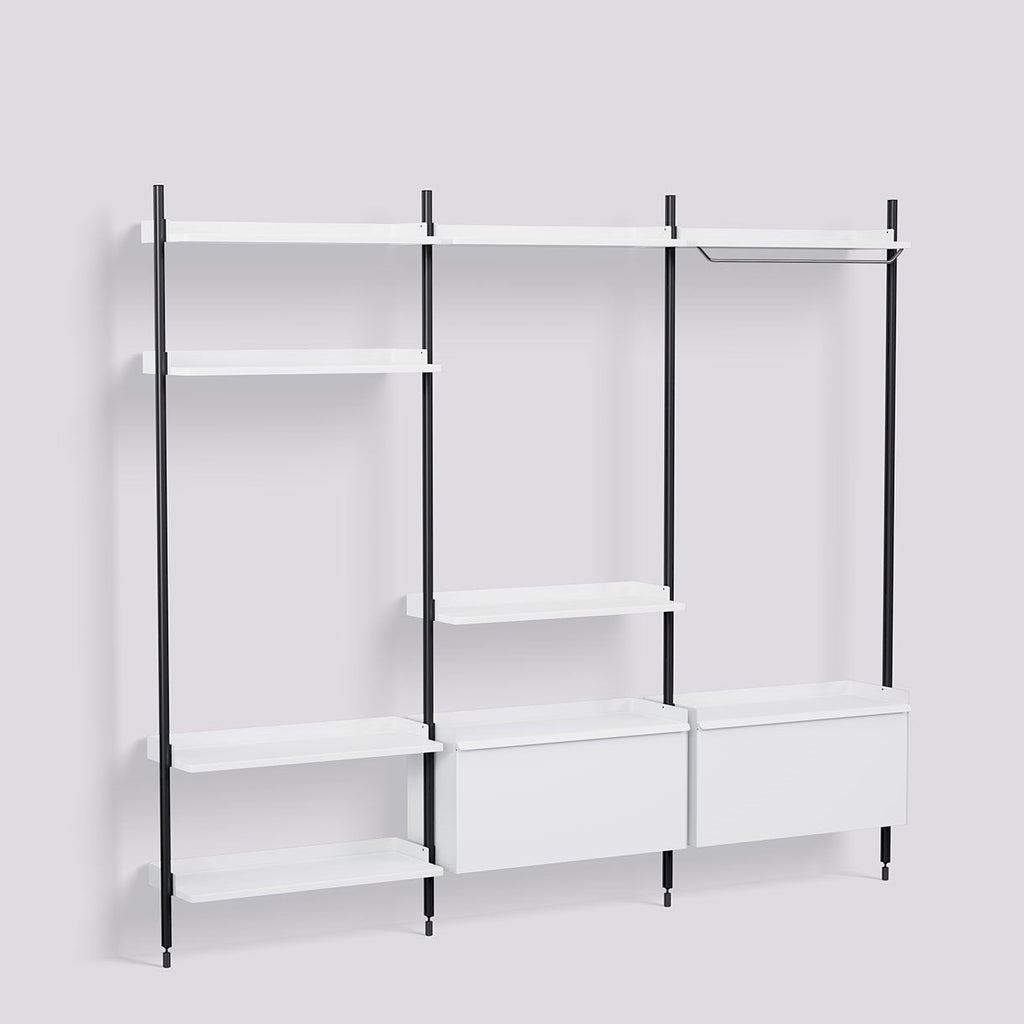 Étagère Modulable Pier System 1093 - 3 colonnes - Hay-Blanc - Noir-The Woods Gallery