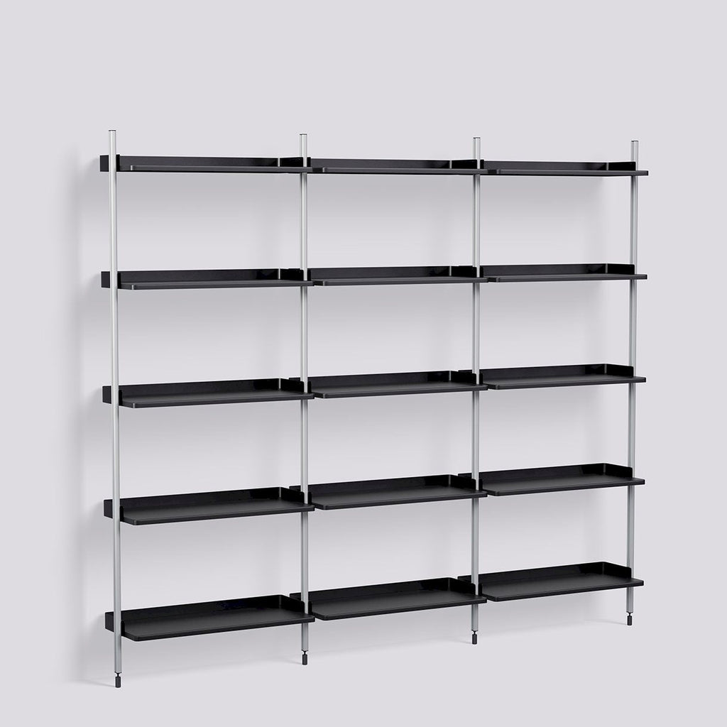 Étagère Modulable Pier System 113 - 3 colonnes - Hay-Noir - Aluminium-The Woods Gallery