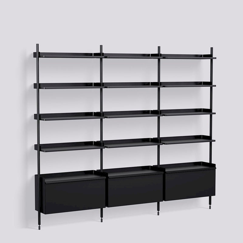 Étagère Modulable Pier System 123 - 3 colonnes - Hay-Noir-The Woods Gallery