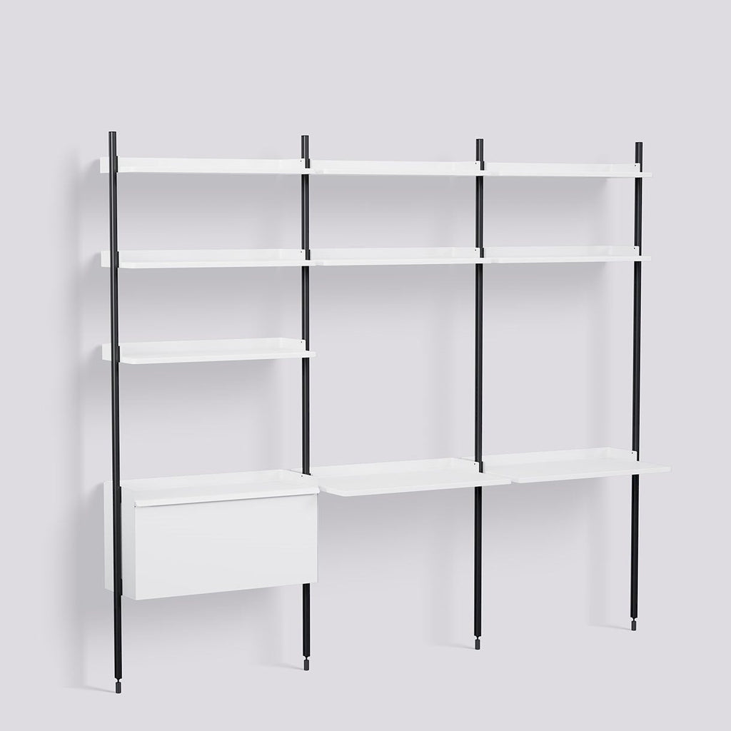 Étagère Modulable Pier System 13 - 3 colonnes - Hay-Blanc - Noir-The Woods Gallery