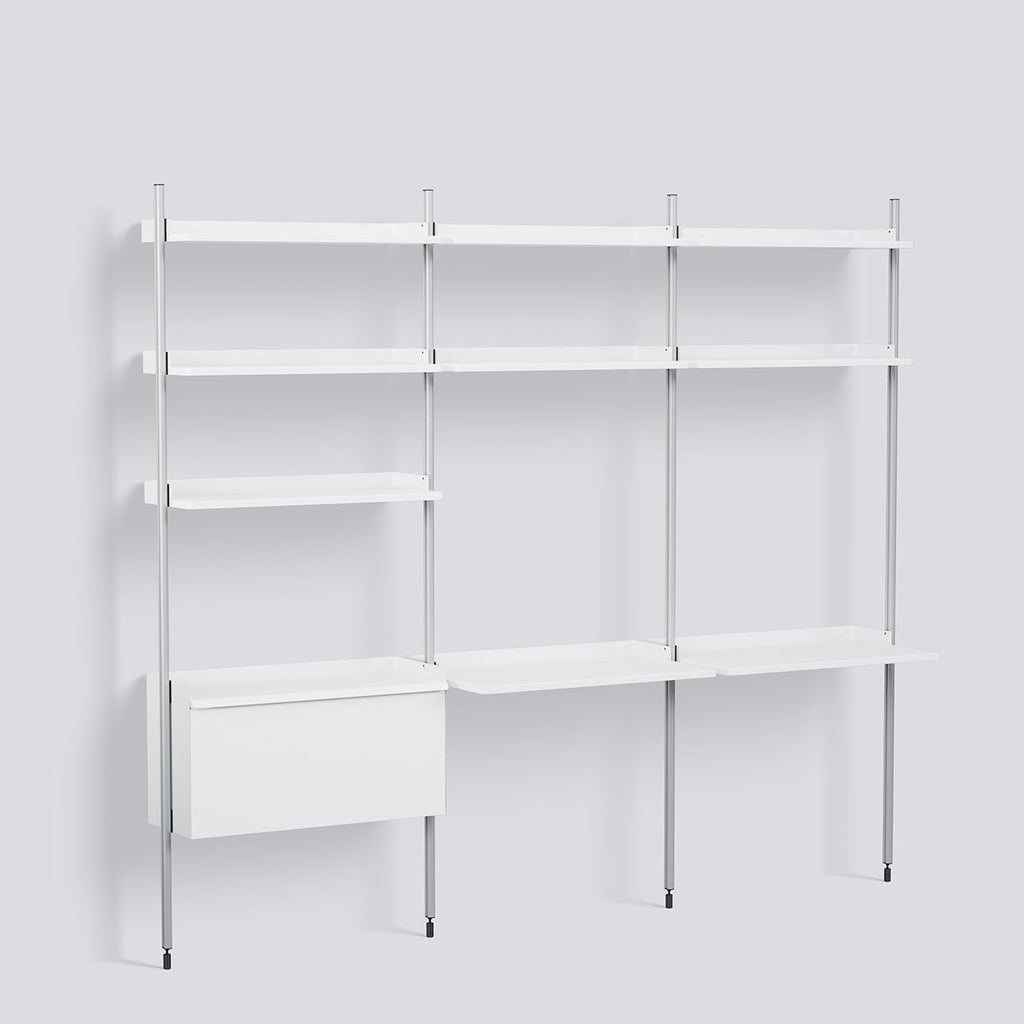 Étagère Modulable Pier System 13 - 3 colonnes - Hay-Blanc - Aluminium-The Woods Gallery