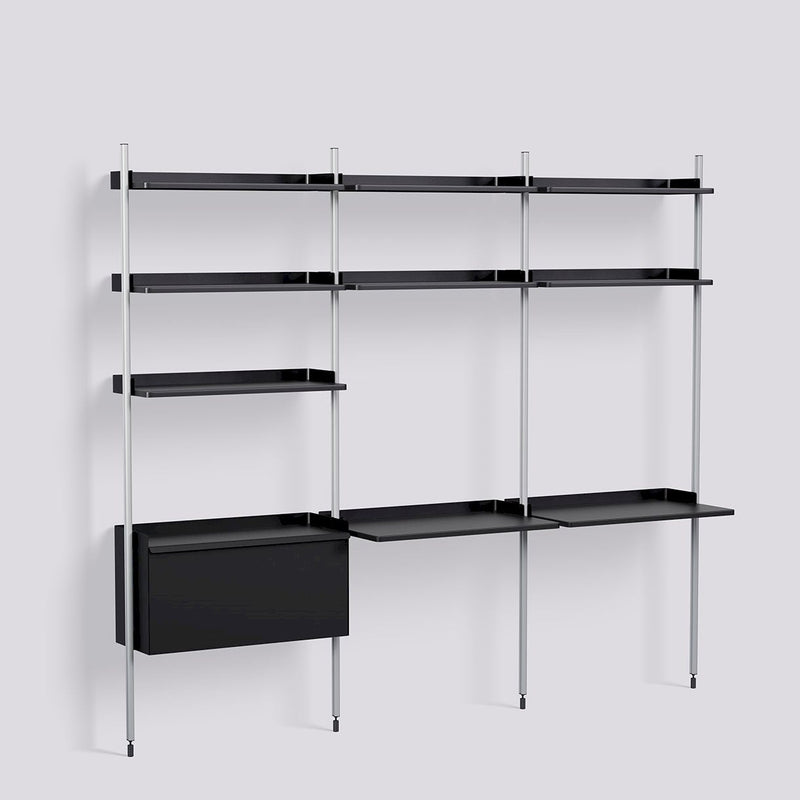 Étagère Modulable Pier System 13 - 3 colonnes - Hay-Noir - Aluminium-The Woods Gallery