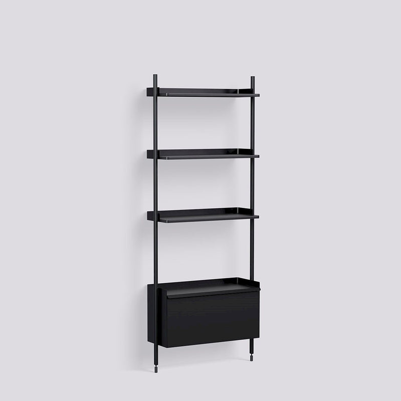 Étagère Modulable Pier System 131 - 1 colonne - Hay-Noir-The Woods Gallery