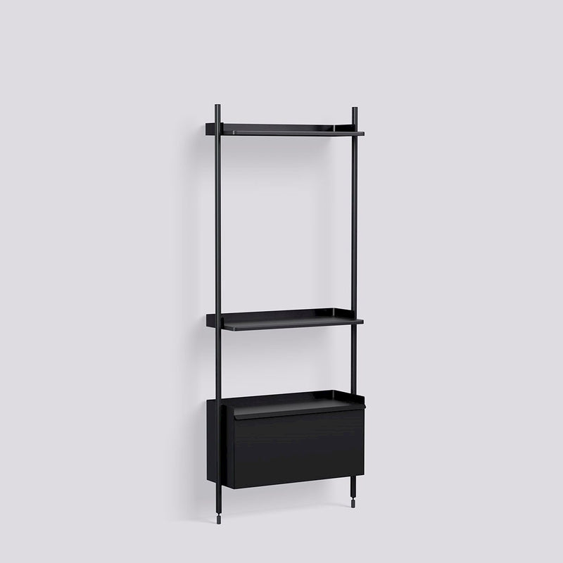 Étagère Modulable Pier System 141 - 1 colonne - Hay-Noir-The Woods Gallery