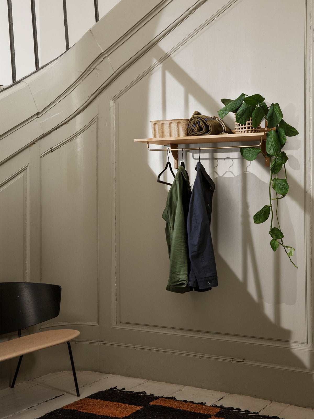 Étagère Sector Rack Shelf - Ferm Living-Chêne / Laiton-The Woods Gallery