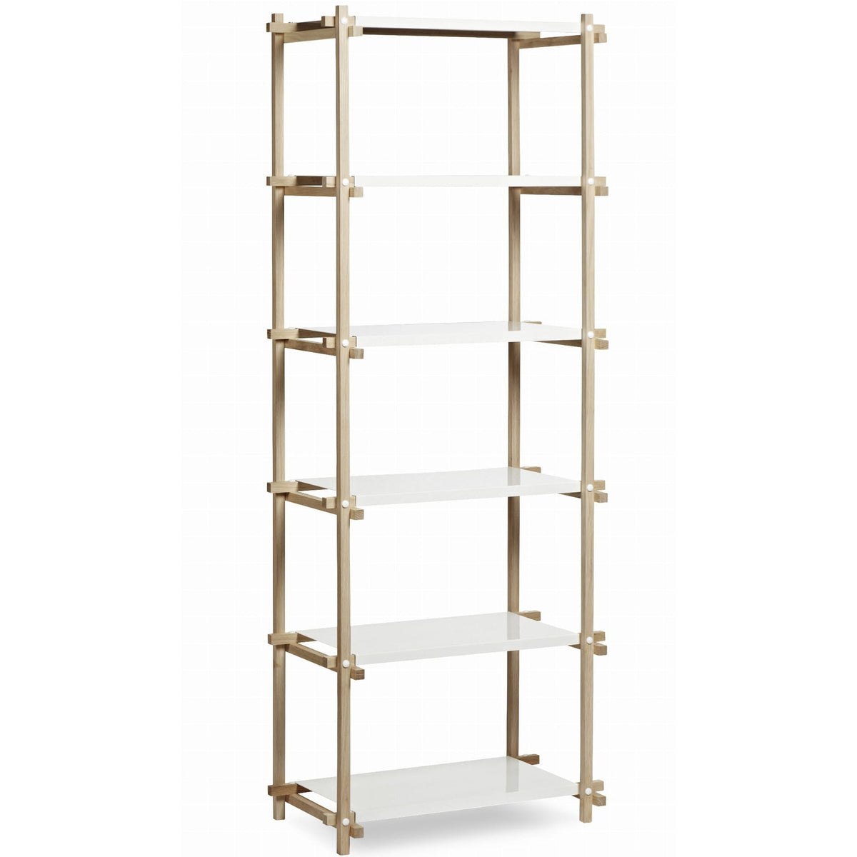 Étagère Woody Column High - Hay-vue de trois quarts sur fond blanc-The Woods Gallery