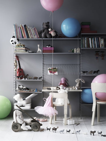 Étagère grille porte-revues ou chaussures L 78 cm - String Furniture-Noir-The Woods Gallery