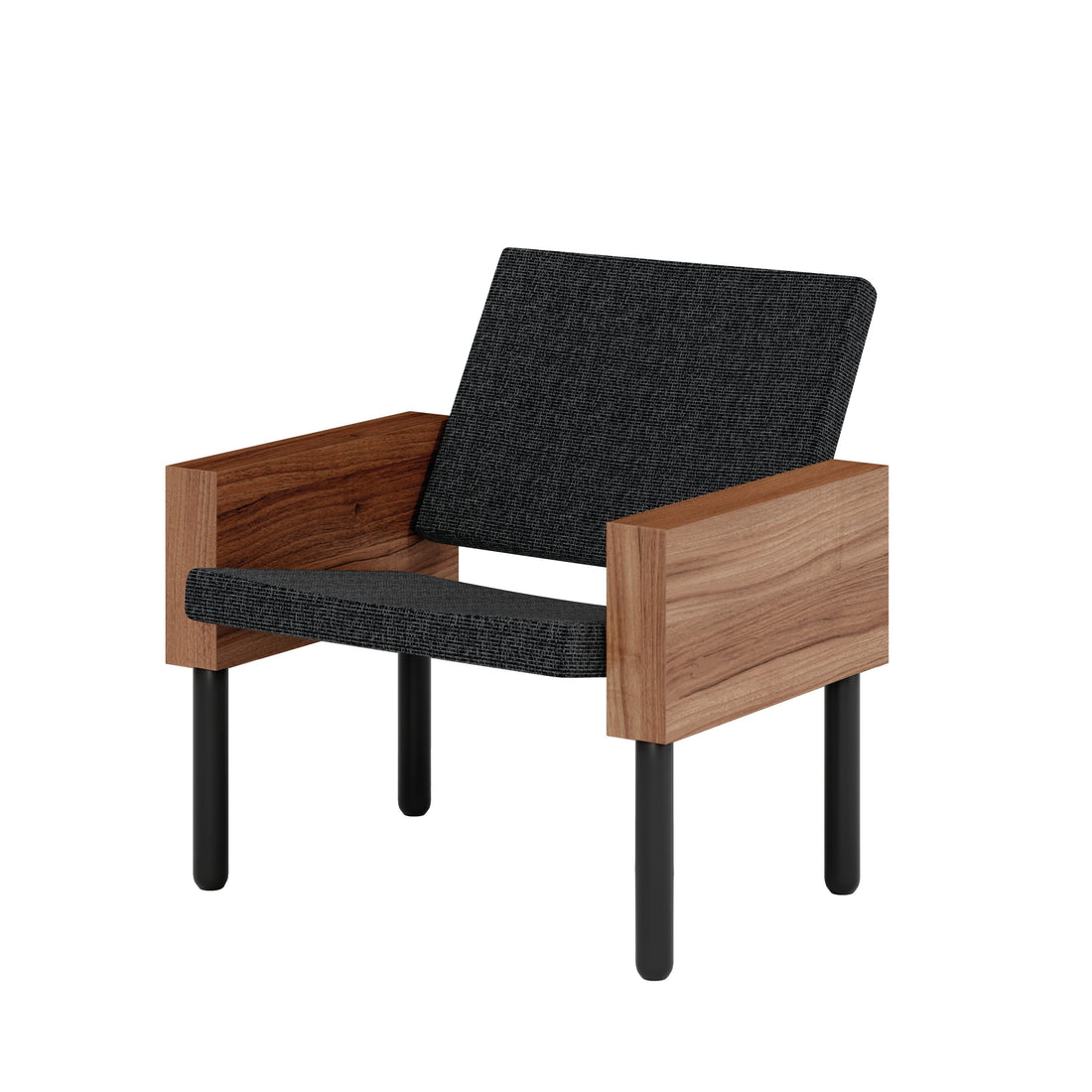 Fauteuil "BLOCK" de Jonas Lutz - La Chance-Tissus Gabriel Temps - Noir-The Woods Gallery