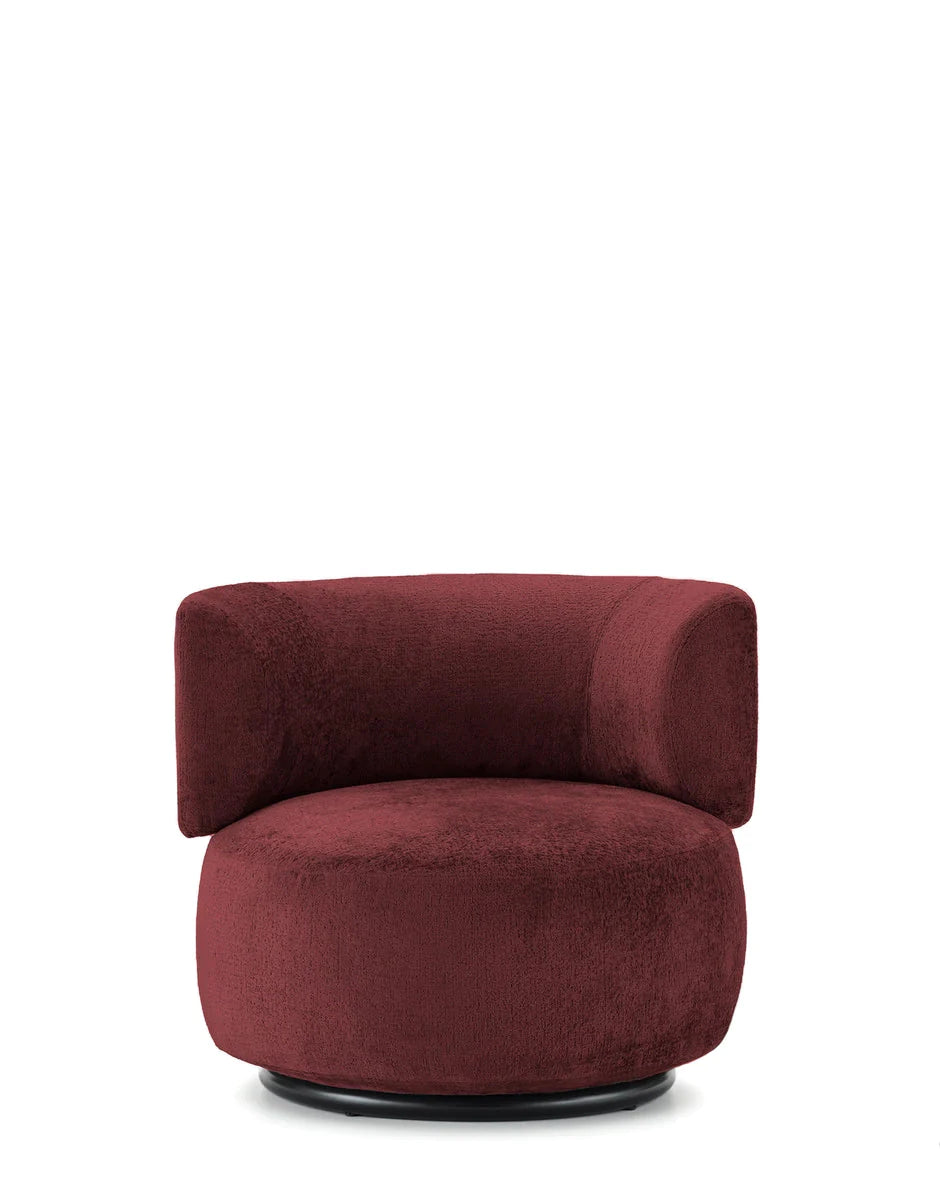 Fauteuil K-Wait tissu chenille de Rodolfo Dordoni - Kartell-Bordeaux-The Woods Gallery