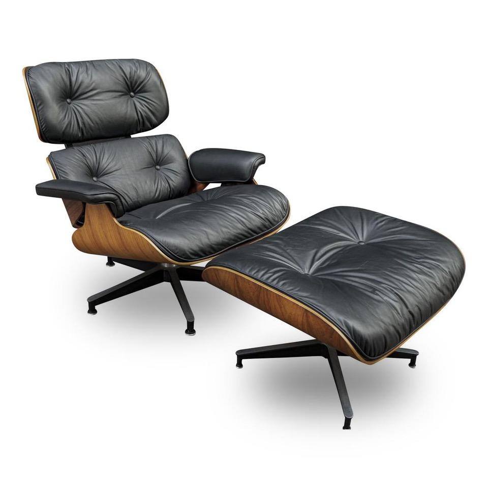 Fauteuil Lounge Chair noir de Charles & Ray Eames - Herman Miller - Vintage-The Woods Gallery