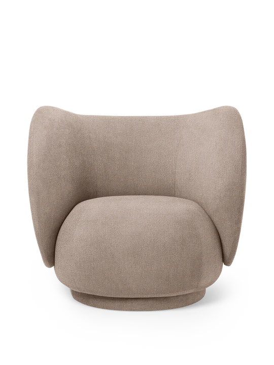 Fauteuil Rico Bouclé de Trine Andersen - Ferm Living-Blanc cassé-The Woods Gallery