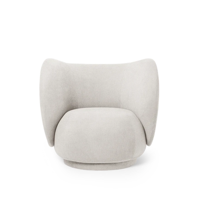 Fauteuil Rico Bouclé de Trine Andersen - Ferm Living-Blanc cassé-The Woods Gallery