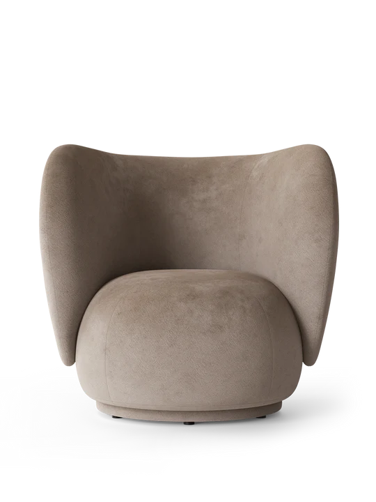 Fauteuil Rico - Faded Velvet - Ferm Living-Beige-The Woods Gallery