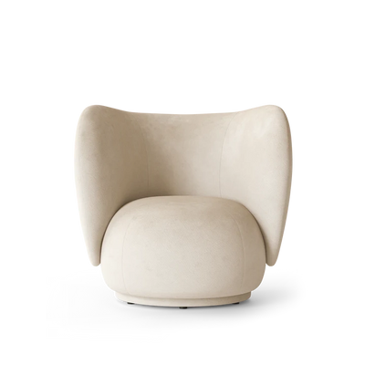 Fauteuil Rico - Faded Velvet - Ferm Living-Blanc cassé-The Woods Gallery