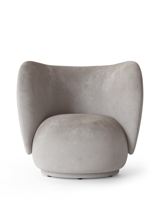 Fauteuil Rico - Faded Velvet - Ferm Living-Gris béton-The Woods Gallery