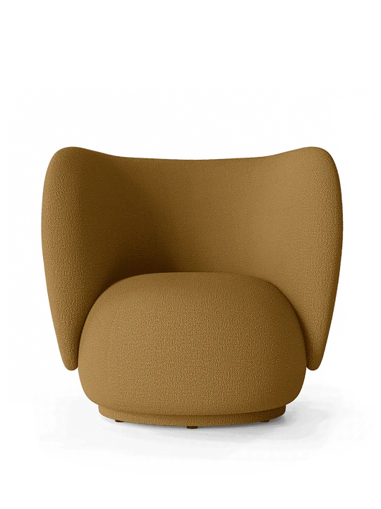 Fauteuil Rico - Wool Boucle - Ferm Living-Marron/Jaune-The Woods Gallery