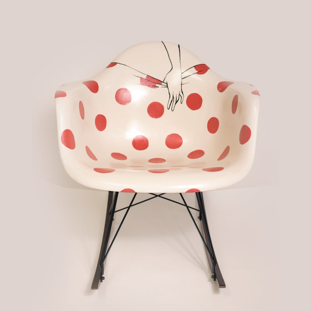 Fauteuil Rocking Chair Parchemin - Petites Luxures x The Woods Gallery - ed. Herman Miller Vintage-The Woods Gallery