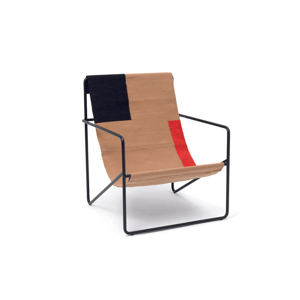 Fauteuil transat Lounge Chair Desert de Trine Andersen - Ferm Living-Black - Block-The Woods Gallery