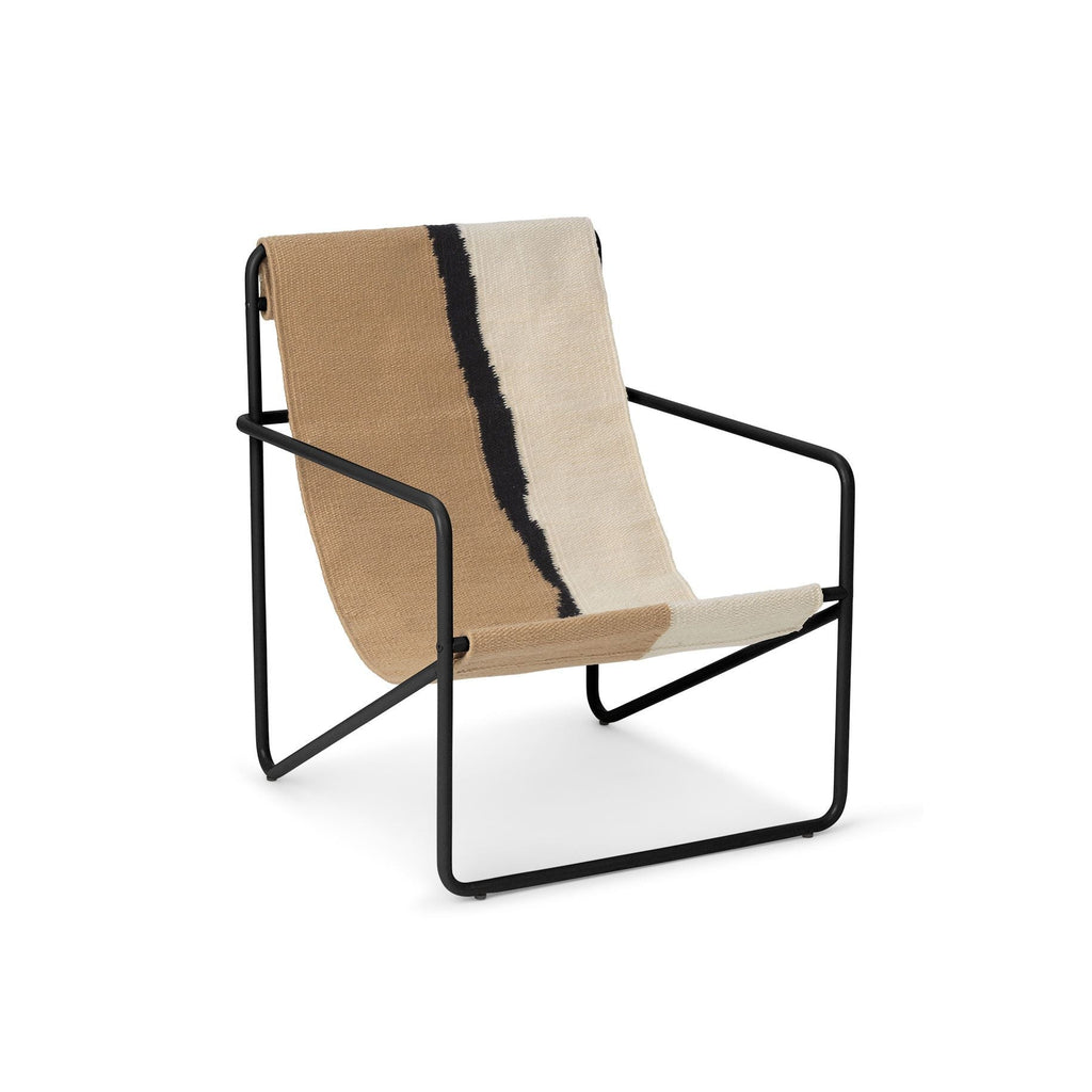 Fauteuil transat Lounge Chair Desert de Trine Andersen - Ferm Living-Black - Soil-The Woods Gallery