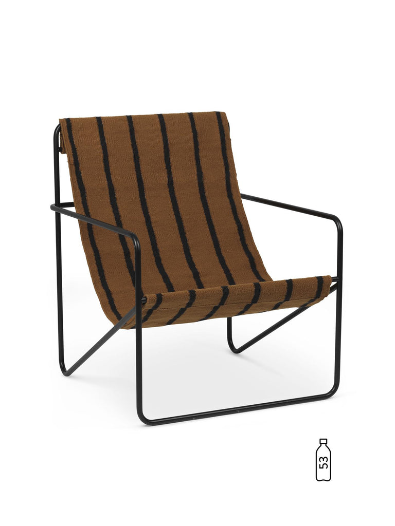 Fauteuil transat Lounge Chair Desert de Trine Andersen - Ferm Living-Black - Stripe-The Woods Gallery