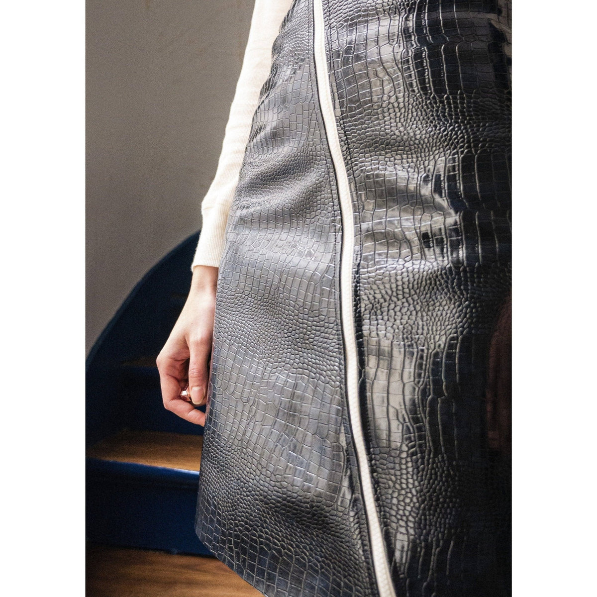 Jupe Bleue Faux Croco - The Woods-S-The Woods Gallery