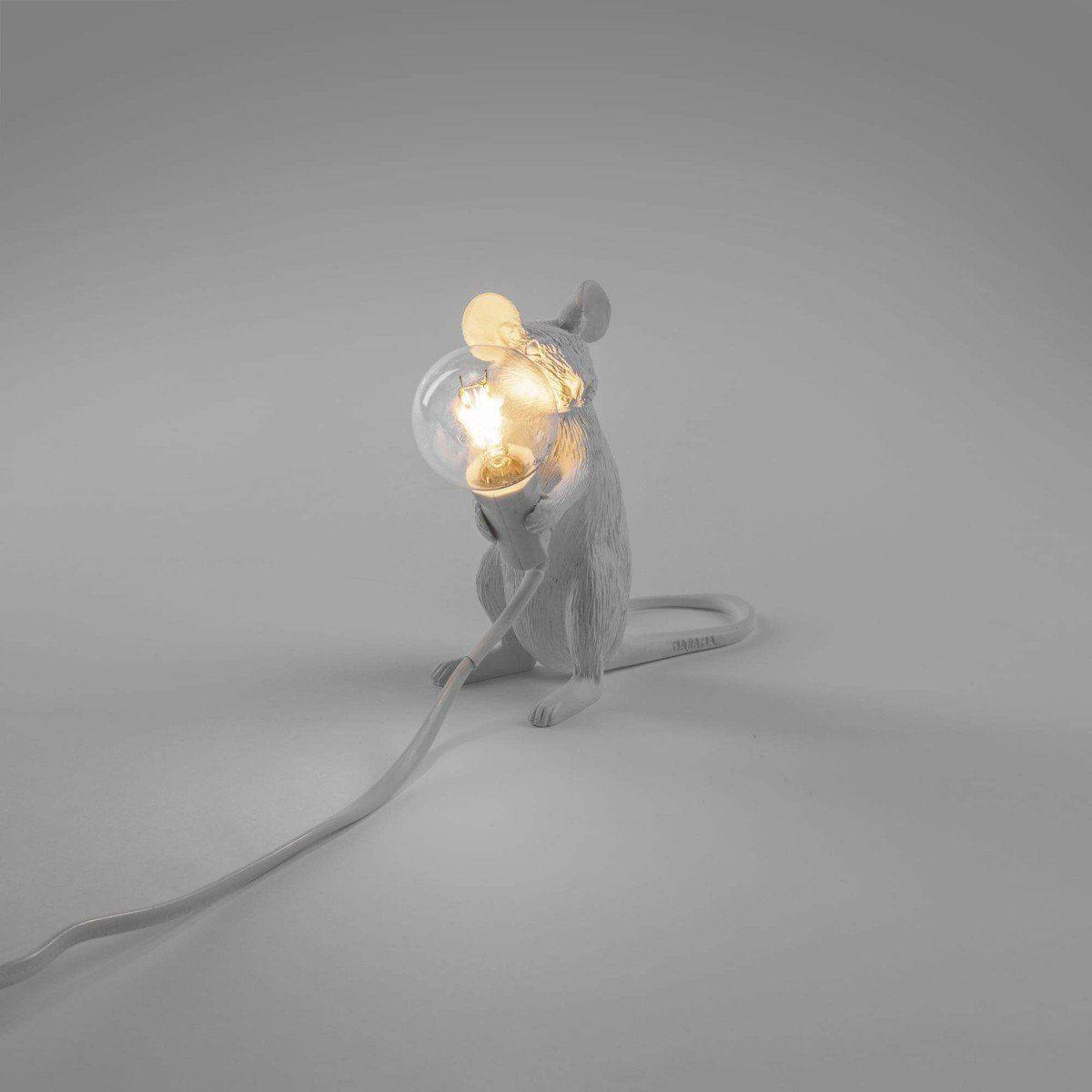 Lampe Mouse White Sitting - Souris blanche assise de Marcantonio - Seletti-The Woods Gallery