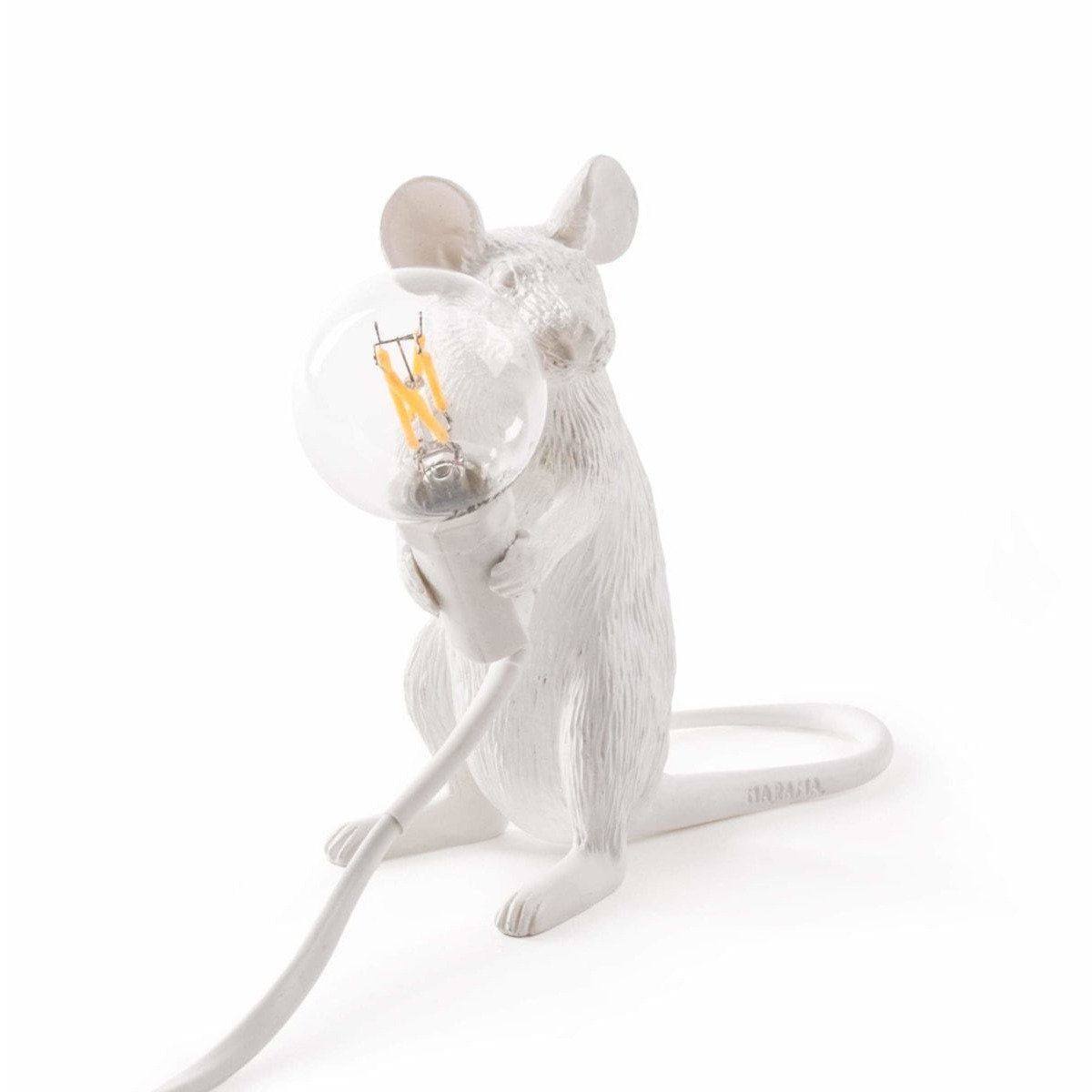 Lampe Mouse White Standing - Souris blanche debout de Marcantonio - Seletti-The Woods Gallery
