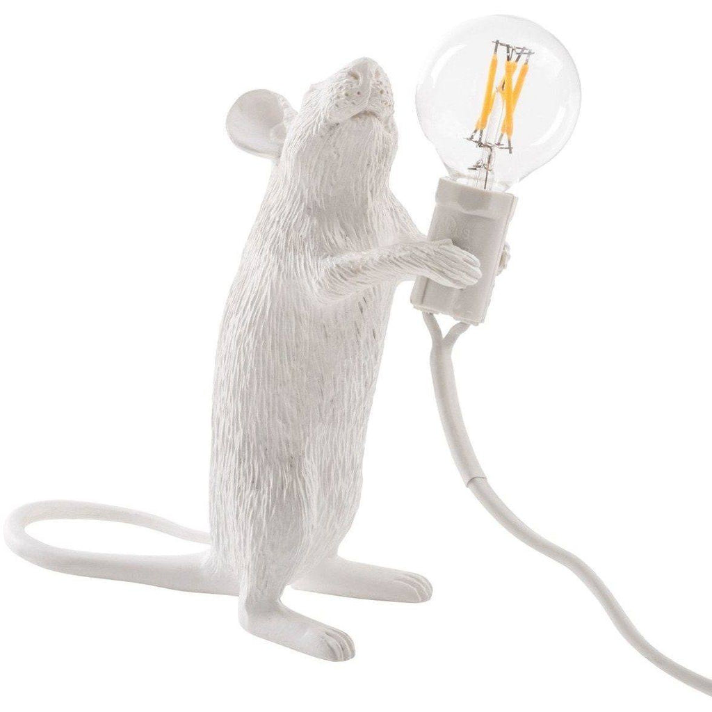 Lampe Mouse White Standing - Souris blanche debout de Marcantonio - Seletti-The Woods Gallery